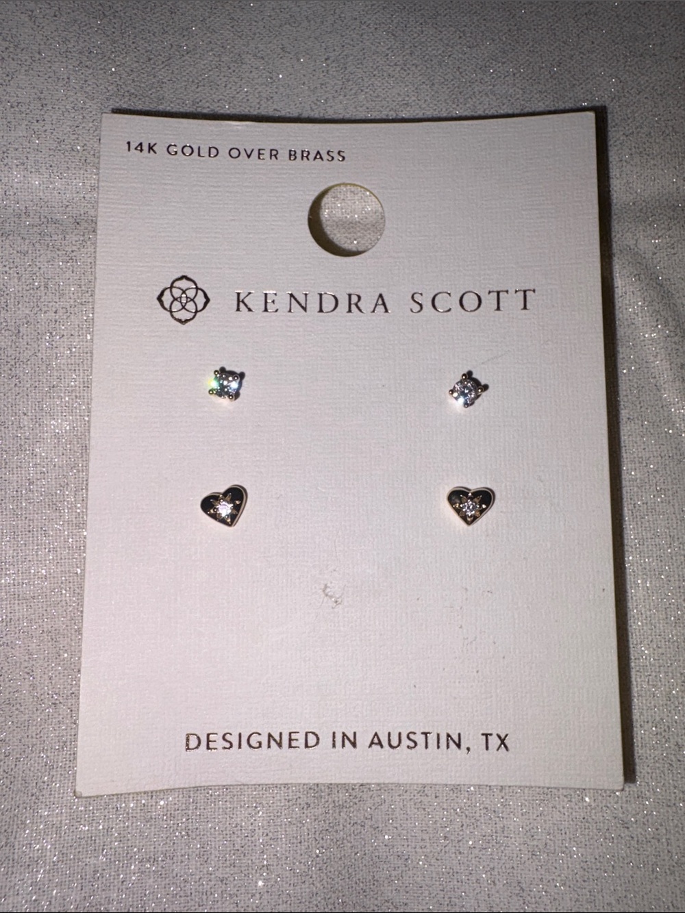 Kendra Scott Gold Over Brass Clear Crystal Stud Earring Set - Clear & Gold